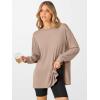 image:imageANRABESS Womens Oversized Long Sleeve shirts Fall Workout Tunic Tops Athletic Gym Tshirts Soft Basic Tees 2026 OutfitsLight Brown