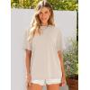 image:imageANRABESS Womens Oversized Tee Shirts Comfy Fabric Loose Fit Top AllDay Cozy for Gym Lounge Office Versatile Casual WearAlmond