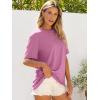 image:imageANRABESS Womens Oversized Tee Shirts Comfy Fabric Loose Fit Top AllDay Cozy for Gym Lounge Office Versatile Casual WearDark Pink