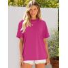 image:imageANRABESS Womens Oversized Tee Shirts Comfy Fabric Loose Fit Top AllDay Cozy for Gym Lounge Office Versatile Casual WearHot Pink