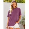 image:imageANRABESS Womens Oversized Tee Shirts Comfy Fabric Loose Fit Top AllDay Cozy for Gym Lounge Office Versatile Casual WearPurple