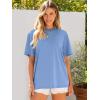 image:imageANRABESS Womens Oversized Tee Shirts Comfy Fabric Loose Fit Top AllDay Cozy for Gym Lounge Office Versatile Casual WearSky Blue