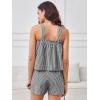 image:imageANRABESS Womens Pajama Sets Striped 2 Piece Pjs Summer Ruffle Cute Tank Top and Shorts Sleepwear 2026 Comfy Soft Lounge SetsBlack White Stripe