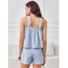 image:imageANRABESS Womens Pajama Sets Striped 2 Piece Pjs Summer Ruffle Cute Tank Top and Shorts Sleepwear 2026 Comfy Soft Lounge SetsBlue White Stripe