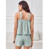 image:imageANRABESS Womens Pajama Sets Striped 2 Piece Pjs Summer Ruffle Cute Tank Top and Shorts Sleepwear 2026 Comfy Soft Lounge SetsGreen White Stripe