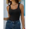 image:imageANRABESS Womens Ribbed Tank Top Scoop Neck Sleeveless Fitted Tee for Workout Going Out Casual amp Summer WearBlack
