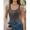 image:imageANRABESS Womens Ribbed Tank Top Scoop Neck Sleeveless Fitted Tee for Workout Going Out Casual amp Summer WearDeep Grey