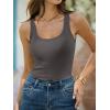 image:imageANRABESS Womens Ribbed Tank Top Scoop Neck Sleeveless Fitted Tee for Workout Going Out Casual amp Summer WearDeep Grey