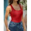 image:imageANRABESS Womens Ribbed Tank Top Scoop Neck Sleeveless Fitted Tee for Workout Going Out Casual amp Summer WearRed