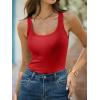 image:imageANRABESS Womens Ribbed Tank Top Scoop Neck Sleeveless Fitted Tee for Workout Going Out Casual amp Summer WearRed
