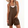 image:imageANRABESS Womens Rompers Summer Casual Loose Sleeveless Overalls Spaghetti Strap Shorts Jumpsuit 2026 Beach Vacation ClothesCoffee