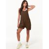 image:imageANRABESS Womens Rompers Summer Casual Loose Sleeveless Overalls Spaghetti Strap Shorts Jumpsuit 2026 Beach Vacation ClothesCoffee
