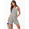 image:imageANRABESS Womens Rompers Summer Casual Loose Sleeveless Overalls Spaghetti Strap Shorts Jumpsuit 2026 Beach Vacation ClothesDiamond Stripe