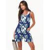 image:imageANRABESS Womens Rompers Summer Casual Loose Sleeveless Overalls Spaghetti Strap Shorts Jumpsuit 2026 Beach Vacation ClothesGreen Leaves