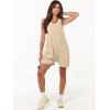 image:imageANRABESS Womens Rompers Summer Casual Loose Sleeveless Overalls Spaghetti Strap Shorts Jumpsuit 2026 Beach Vacation ClothesKhaki