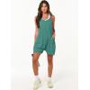 image:imageANRABESS Womens Rompers Summer Casual Loose Sleeveless Overalls Spaghetti Strap Shorts Jumpsuit 2026 Beach Vacation ClothesLake Green
