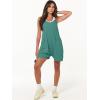 image:imageANRABESS Womens Rompers Summer Casual Loose Sleeveless Overalls Spaghetti Strap Shorts Jumpsuit 2026 Beach Vacation ClothesLake Green