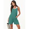 image:imageANRABESS Womens Rompers Summer Casual Loose Sleeveless Overalls Spaghetti Strap Shorts Jumpsuit 2026 Beach Vacation ClothesLake Green