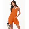 image:imageANRABESS Womens Rompers Summer Casual Loose Sleeveless Overalls Spaghetti Strap Shorts Jumpsuit 2026 Beach Vacation ClothesOrange