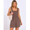 image:imageANRABESS Womens Rompers Summer Casual Smocked Square Neck Sleeveless Loose Shorts Jumpsuit 2026 Beach Vacation ClothesBrown