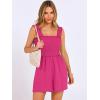 image:imageANRABESS Womens Rompers Summer Casual Smocked Square Neck Sleeveless Loose Shorts Jumpsuit 2026 Beach Vacation ClothesHot Pink