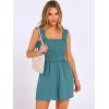 image:imageANRABESS Womens Rompers Summer Casual Smocked Square Neck Sleeveless Loose Shorts Jumpsuit 2026 Beach Vacation ClothesLake
