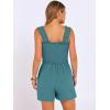 image:imageANRABESS Womens Rompers Summer Casual Smocked Square Neck Sleeveless Loose Shorts Jumpsuit 2026 Beach Vacation ClothesLake