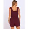 image:imageANRABESS Womens Rompers Summer Casual Smocked Square Neck Sleeveless Loose Shorts Jumpsuit 2026 Beach Vacation ClothesWine Red