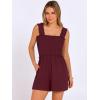 image:imageANRABESS Womens Rompers Summer Casual Smocked Square Neck Sleeveless Loose Shorts Jumpsuit 2026 Beach Vacation ClothesWine Red
