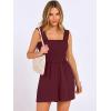 image:imageANRABESS Womens Rompers Summer Casual Smocked Square Neck Sleeveless Loose Shorts Jumpsuit 2026 Beach Vacation ClothesWine Red