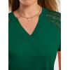 image:imageANRABESS Womens Short Sleeve V Neck Shirts Lace Dressy Casual Blouse 2026 Summer Business Work Tops Vacation Trendy TShirtsDark Green