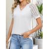 image:imageANRABESS Womens Short Sleeve V Neck Shirts Lace Dressy Casual Blouse 2026 Summer Business Work Tops Vacation Trendy TShirtsWhite