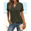 image:imageANRABESS Womens Short Sleeve V Neck Tops Summer Casual TShirts Blouses 2026 Spring Trendy Beach Vacation ClothesArmy Green