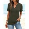 image:imageANRABESS Womens Short Sleeve V Neck Tops Summer Casual TShirts Blouses 2026 Spring Trendy Beach Vacation ClothesArmy Green