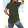 image:imageANRABESS Womens Short Sleeve V Neck Tops Summer Casual TShirts Blouses 2026 Spring Trendy Beach Vacation ClothesArmy Green