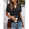 image:imageANRABESS Womens Short Sleeve V Neck Tops Summer Casual TShirts Blouses 2026 Spring Trendy Beach Vacation ClothesBlack