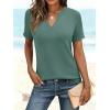 image:imageANRABESS Womens Short Sleeve V Neck Tops Summer Casual TShirts Blouses 2026 Spring Trendy Beach Vacation ClothesGreen