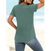 image:imageANRABESS Womens Short Sleeve V Neck Tops Summer Casual TShirts Blouses 2026 Spring Trendy Beach Vacation ClothesGreen