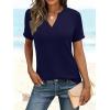 image:imageANRABESS Womens Short Sleeve V Neck Tops Summer Casual TShirts Blouses 2026 Spring Trendy Beach Vacation ClothesNavy Blue