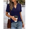 image:imageANRABESS Womens Short Sleeve V Neck Tops Summer Casual TShirts Blouses 2026 Spring Trendy Beach Vacation ClothesNavy Blue