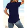 image:imageANRABESS Womens Short Sleeve V Neck Tops Summer Casual TShirts Blouses 2026 Spring Trendy Beach Vacation ClothesNavy Blue
