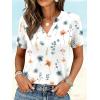 image:imageANRABESS Womens Short Sleeve V Neck Tops Summer Casual TShirts Blouses 2026 Spring Trendy Beach Vacation ClothesWhite Colorful Floral