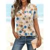 image:imageANRABESS Womens Short Sleeve V Neck Tops Summer Casual TShirts Blouses 2026 Spring Trendy Beach Vacation ClothesYellow Multicolored Floral