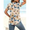 image:imageANRABESS Womens Short Sleeve V Neck Tops Summer Casual TShirts Blouses 2026 Spring Trendy Beach Vacation ClothesYellow Multicolored Floral