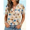 image:imageANRABESS Womens Short Sleeve V Neck Tops Summer Casual TShirts Blouses 2026 Spring Trendy Beach Vacation ClothesYellow Multicolored Floral