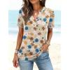 image:imageANRABESS Womens Short Sleeve V Neck Tops Summer Casual TShirts Blouses 2026 Spring Trendy Beach Vacation ClothesYellow Multicolored Floral