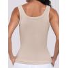 image:imageANRABESS Womens Sleeveless Scoop Neck Tank Top Ribbed Fitted Summer Basic Slim Cute Tops 2026Beige