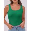 image:imageANRABESS Womens Sleeveless Scoop Neck Tank Top Ribbed Fitted Summer Basic Slim Cute Tops 2026Bright Green