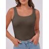 image:imageANRABESS Womens Sleeveless Scoop Neck Tank Top Ribbed Fitted Summer Basic Slim Cute Tops 2026Brown