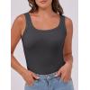 image:imageANRABESS Womens Sleeveless Scoop Neck Tank Top Ribbed Fitted Summer Basic Slim Cute Tops 2026Charcoal